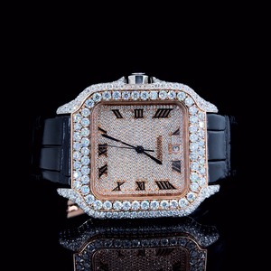 Reloj de Lujo con Cristales de Zafiro Azul Moissanite, Correa de Acero Inoxidable, Movimiento de Cuarzo MIYOTA, Estilo Antiguo y Elegante - Product Image 1