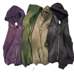 High Street Stone Washed <b>Vintage</b> Hoodie <b>Oversized</b> Acid Wash Hoodie Custom Silicon Printed Long Line Puff Heavyweight <b>Sweatshirt</b> - Product Image 4