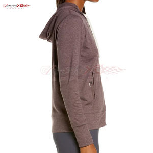 Sudadera con cremallera transpirable para mujer con ajuste delgado y cordón ajustable para ropa deportiva diaria, Sudadera ligera con cremallera para mujer - Product Image 3