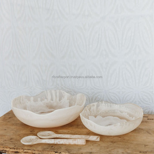 Tazón grande de resina pulida de la India de la mejor calidad para servir y mezclar ensaladas en la mesa de la cocina para fiestas de RF Crafts - Product Image 6