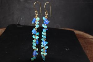 Pendientes Colgantes de Plata de Ley 925 con Ópalo Natural y Cuentas, Joyería de Piedra de Nacimiento, Diseño para Mujer, Regalo para Fiesta o Boda, 2 Gramos - Product Image 4