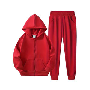 Conjunto de Chándal Personalizado para Hombre al por Mayor: Sudadera Clásica de Cuello Redondo con Cremallera y Pantalones con Hombros Caídos - Product Image 1