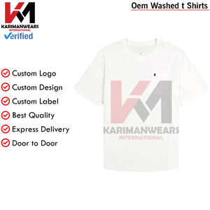 Camisetas de lavado suave de agua salada para hombre, ropa informal transpirable, camisetas con estampado de logotipo personalizado, precio al por mayor - Product Image 4