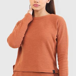 Sweat-shirt col rond surdimensionné pour femmes Logo personnalisé imprimé coton polaire léger luxe éponge tricoté sweat-shirt personnalisable femmes - Product Image 1