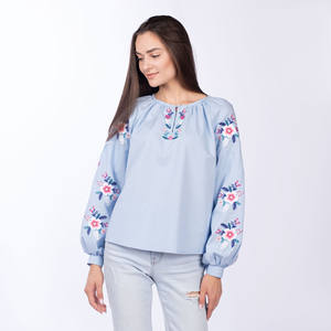 2020 hermosa blusa rumana de longitud media para mujer, bordado de algodón, patrón Floral lavable Natural, informal, Simple, de talla grande - Product Image 3