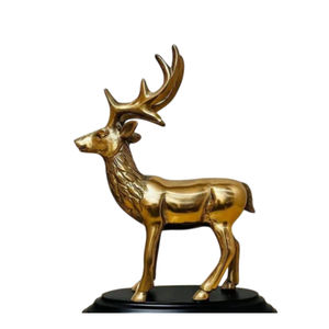 Sculpture décorative de renne en métal doré faite à la main Statue d'animal antique moderne Accessoires de bureau Bureau Maison Anniversaire économique - Product Image 3
