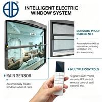 Ventana Eléctrica de Doble Acristalamiento con Aislamiento Térmico, de Aluminio, Silenciosa, con Control por Aplicación y Motor Eléctrico, Estilo Moderno