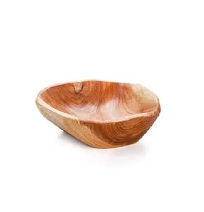 Tazón de Madera Artesanal para Servir, Madera Natural para Ensaladas, Frutas, Aperitivos, Decoración Rústica de Cocina, 50 Piezas MOQ - Product Image 1