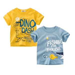 T-shirts pour enfants garçons confortables orientés vers l'exportation T-shirts imprimés personnalisés Slim Fit col en O T-shirts imprimés élégants et décontractés pour enfants - Product Image 3