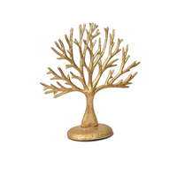 Sculpture d'arbre en aluminium fabriquée en usine en Inde avec finition en or Sculpture et base en métal de la pièce maîtresse de table festive