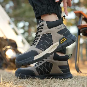 LUDEY Industrial barato punta de acero botas de trabajo zapatos de seguridad estilo de caminar Zapatos De Seguridad Zapatos