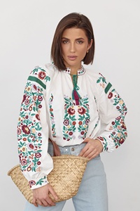 Top coton Boho Hippy Style ukrainien brodé Blouse nouveauté Offre Spéciale à manches longues col rond mode femmes haut débardeurs hauts - Product Image 5