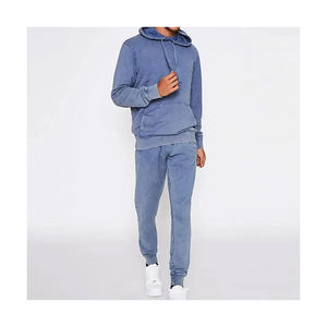 Sudaderas con capucha de lavado ácido con estampado de 100% algodón y logotipo personalizado, pantalones de chándal acampanados apilados Unisex, chándal, sudadera con cremallera y conjunto de Jogger - Product Image 3