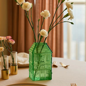 Vase en verre artisanal de style cottage, vase à fleurs élégant pour la maison et les événements, vente en gros - Product Image 6