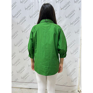 Nueva llegada de ropa de mujer de alta calidad 100% algodón de color sólido camisa de manga larga para mujer de fabricante y proveedor indio - Product Image 5