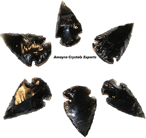 Punta de flecha de 1 pulgada de obsidiana negra natural, venta al por mayor, puntas de flecha de orgón para caza, comprar en línea de cristales Amayra, exportaciones DE LA India - Product Image 2