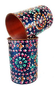 Verre à vin en cuivre imprimé de qualité supérieure Design artistique multicolore Passe au lave-vaisselle Écologique pour l'industrie hôtelière - Product Image 4