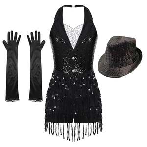 Tenue de danse jazz moderne, costume de danse en nylon et spandex, costume de patinage artistique, costume de gymnastique, costume de scène, costume de danse latine pour les compétitions - Product Image 1