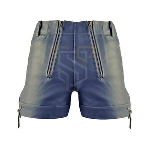 Meilleure vente Short en cuir de conception personnalisable pour hommes de haute rue séchage rapide tissu respirant fermeture éclair braguette mi solide Service OEM - Product Image 6