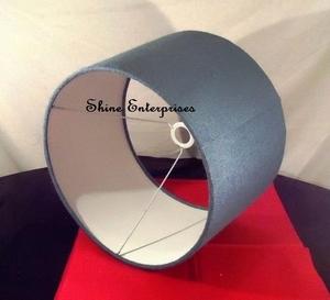 Wire lampshade <b>Frame</b> for Linen Fabric lampshades drum in White Linen Fabric for Table and Bedside Lamp - Product Image 3