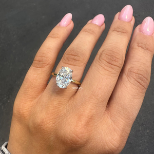 Anillo de diamante cultivado en laboratorio de corte ovalado de lujo para mujer, compromiso, boda, joyería fina, regalo nupcial, anillo de diseñador - Product Image 3