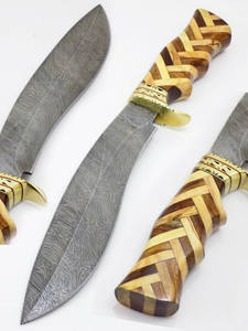 Couteau Bowie fait à la main pleine Tang lame en acier damas avec gaine en cuir chasse survie couteau de Camping en plein air - Product Image 4