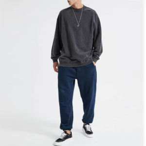 Sudaderas de cuello redondo para hombre de diseño personalizado de alta calidad Sudadera con capucha de lana GSM pesada con hombro caído Suministro directo de fábrica - Product Image 5