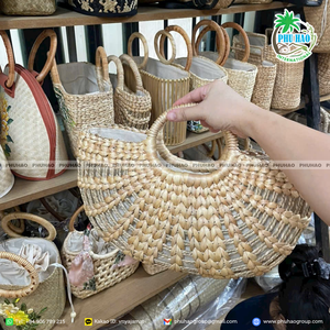 Producto popular Bolsa de cesta de jacinto de agua: estilo tejido a mano para un aspecto de playa perfecto con alta calidad - Product Image 5