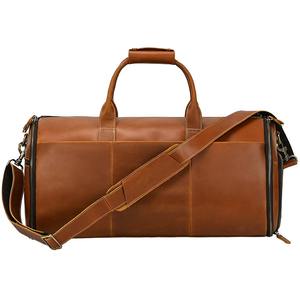 Sac de voyage 2 en 1 en cuir véritable en gros, sac de costume convertible, sac de voyage, sac de week-end pliable de grande capacité - Product Image 1