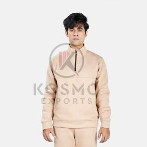 Venta al por mayor logotipo personalizado hombres XL media cremallera chándal invierno prendas de vestir exteriores Sudadera con capucha Jogger traje sudaderas tela polar Fitness Jogging - Product Image 3