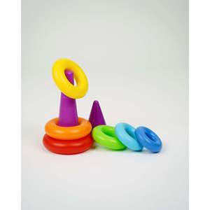 GIRNAR Colorful <b>Rings</b> Pyramid Stacker Engaging Size & Color Learning Sorting Nesting & <b>Stacking</b> Toy - Product Image 4