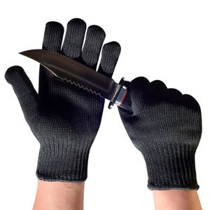 Guantes de seguridad HPPE resistentes a cortes, a prueba de puñaladas, EN 388, color gris y negro, para trabajo industrial y de fábrica, resistentes a desgarros y de alta resistencia. - Product Image 6