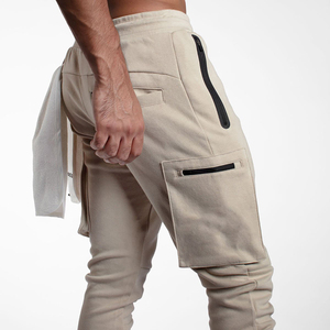 Pantalones de chándal transpirables para hombre, pantalones de chándal largos recién llegados, pantalones deportivos de lavado oscuro, estilo táctico informal, cintura media, venta al por mayor - Product Image 4