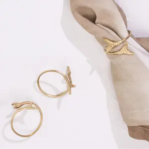 2024 Offre Spéciale géométrique Unique en forme de ronds de serviette ensemble avec des ronds de serviette en métal de haute qualité de couleur dorée - Product Image 5