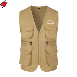 2025 été bénévole gilet pas cher en gros 100% Polyester Logo personnalisé toile outil travail en plein air gilet - Product Image 5