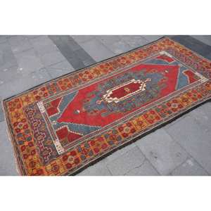 พรมขน7.7ft สีน้ำเงินสีแดงคลาสสิกแผ่นยางหนา3.8มม. หนา10มม. แบบตุรกีดั้งเดิมพื้นที่ขนาดใหญ่พรมสำหรับห้องโถงสี่เหลี่ยมผืนผ้าห้อง - Product Image 2