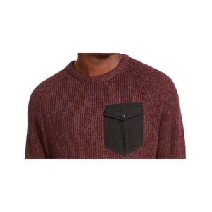 Maglione American Rag da Uomo con Collo Tondo e Tasca, Rosso, Taglia Piccola, 100% Cotone Cashmere, Top Autunnale con Mezze Maniche e Logo Stampato - Product Image 2