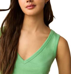 Ropa de gimnasio activa de algodón personalizada para mujer Chaleco de Yoga informal de verano camisetas sin mangas Jersey sólido venta al por mayor camisetas de gimnasio para mujer - Product Image 3