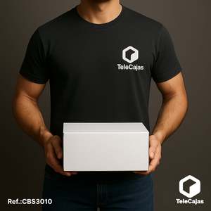 Caja Baja Mediana de 305x228x102 mm, Cartón Kraft Blanco Resistente con Solapas para Envíos Postales Rígidos - Product Image 3