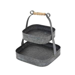 Bandeja galvanizada de Metal de forma redonda para cocina, decoración para el hogar, bandeja de lujo de 3 niveles para servir pasteles y dulces - Product Image 3