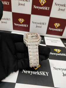 Montre Mécanique Buss Down Unisexe avec Design en Nid d'Abeille Hip Hop de Luxe VVS Moissanite Bracelet en Acier Inoxydable Glacé pour Hommes - Product Image 3