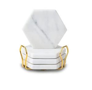 Juego de posavasos de barra de pedido urgente de los fabricantes de 4 alfombrillas de fieltro de madera y mármol de acacia, almohadillas de mesa decoradas con patrón personalizado - Product Image 4