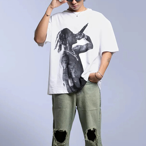 T-shirts pour hommes à col rond, légers, sérigraphiés, de haute qualité, personnalisables, vierges, pour l'été, coupe oversize - Product Image 6