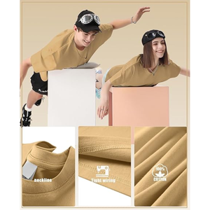 เสื้อยืดผู้ชายทรงโอเวอร์ไซส์ ผ้าคอตตอน 100% คุณภาพสูง เนื้อหนา ระบายอากาศดี ไม่เป็นขุย แบบเรียบ สไตล์ฮิปฮอป น้ำหนัก 180 กรัม - Product Image 5