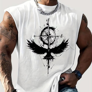 Camisetas sin mangas transpirables de alta calidad para hombre, Camiseta deportiva personalizable de talla grande sin mangas de tela suave para gimnasio, venta al por mayor - Product Image 1