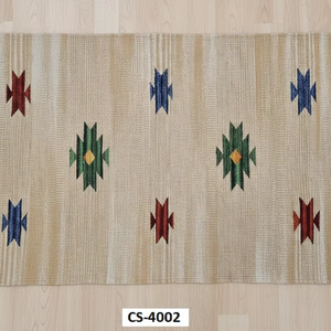 Tapis en coton tissé à la main, motif floral, moderne et minimaliste, pour la décoration de la pièce, les voyages et les pique-niques - Product Image 1