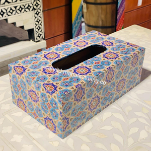 Caja de pañuelos MDF hecha a mano, pegatina de bajo precio impresa, directamente del fabricante de la India - Product Image 1