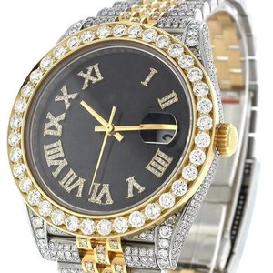 Excellente qualité étanche automatique Date entièrement glacé montre VVS Moissanite diamant clouté montre-bracelet pour hommes femmes - Product Image 3