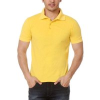 T-shirt pour homme en coton 100% tricoté jaune uni, col ras du cou, manches courtes, grande taille, haute qualité, personnalisé