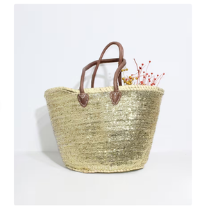 Gold <b>Sequin</b> Shopping Hand-woven Straw BagCrochet Macrame Beach <b>Bags</b> Direct From Indian Supplier - Product Image 2